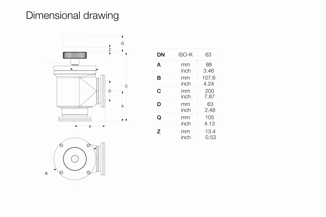 Van góc phải ISO-K, vận hành bằng tay 3