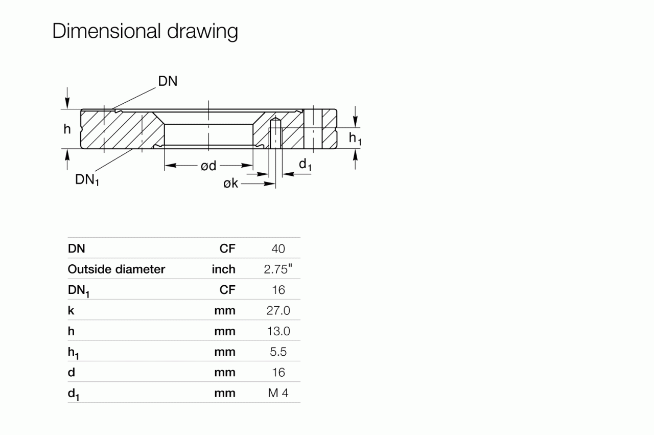 Mặt nối giảm đường kính CF 1