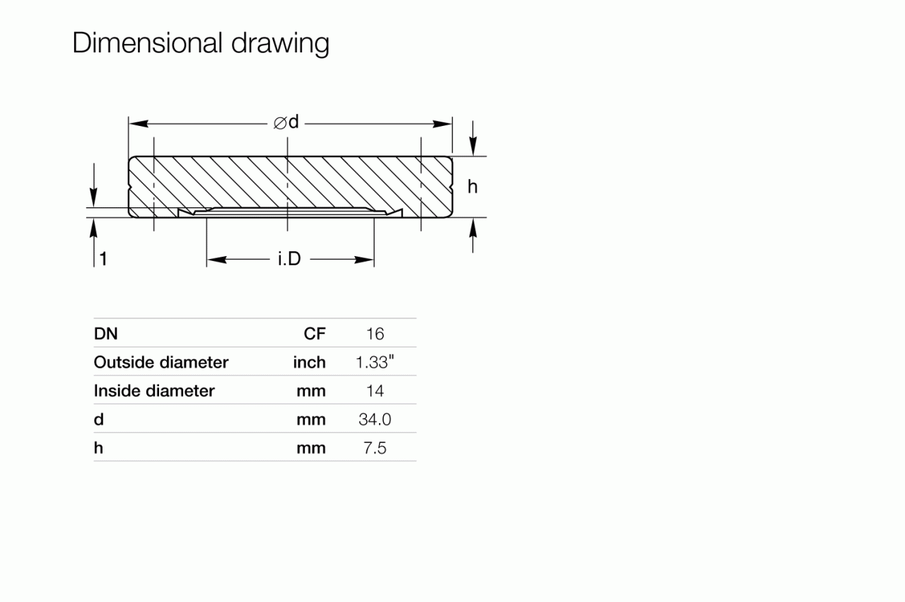 Mặt nối CF không có lỗ 1