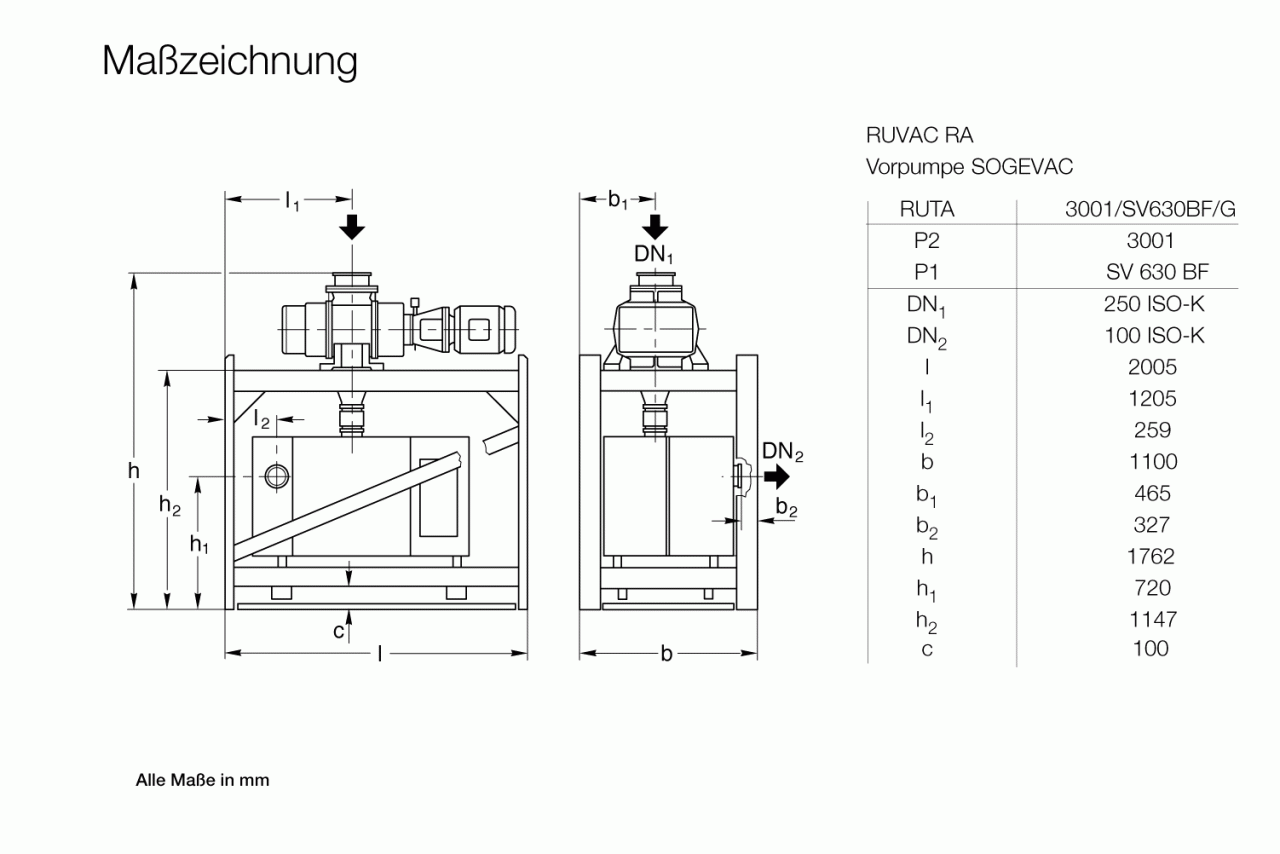 Hệ thống bơm chân không Leybold RUTA RA 3001 / SV 630 BF / G 0