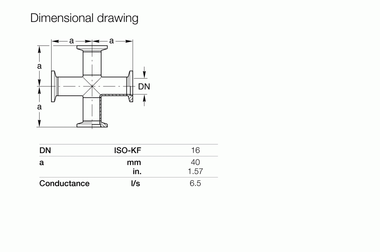 Tê 4 chiều ISO-KF 1