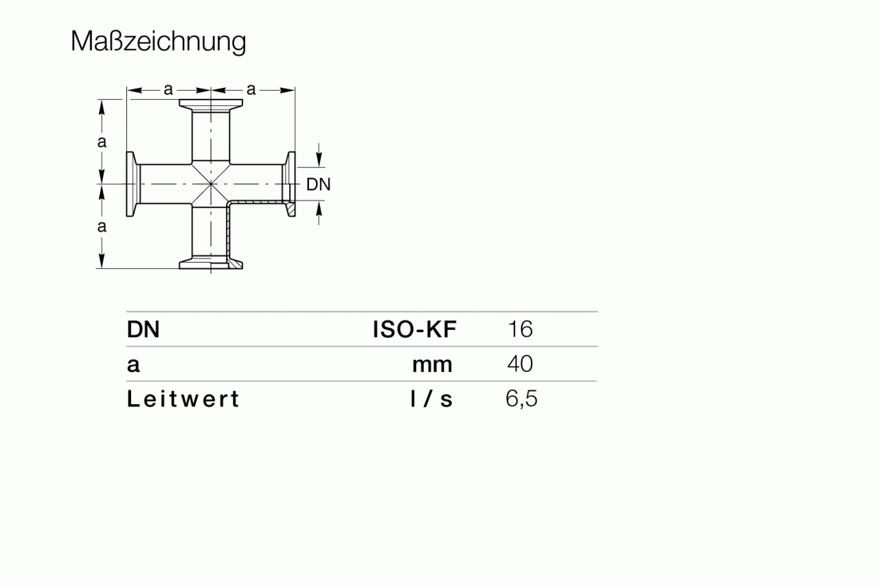 Tê 4 chiều ISO-KF 0