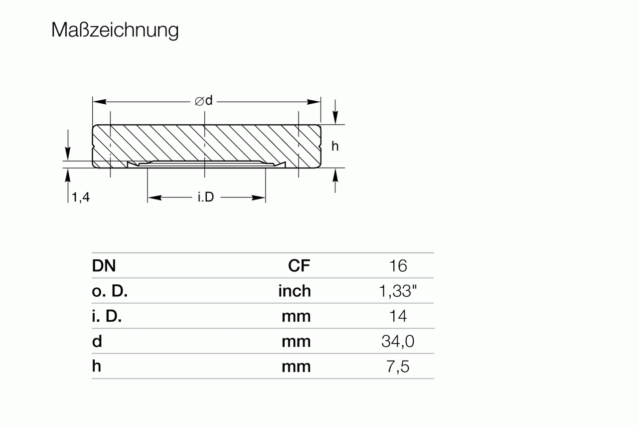 Mặt nối CF không có lỗ 0