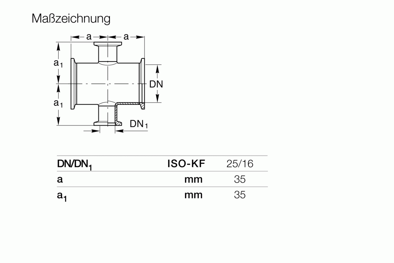 Tê chéo 4 chiều ISO-KF 0