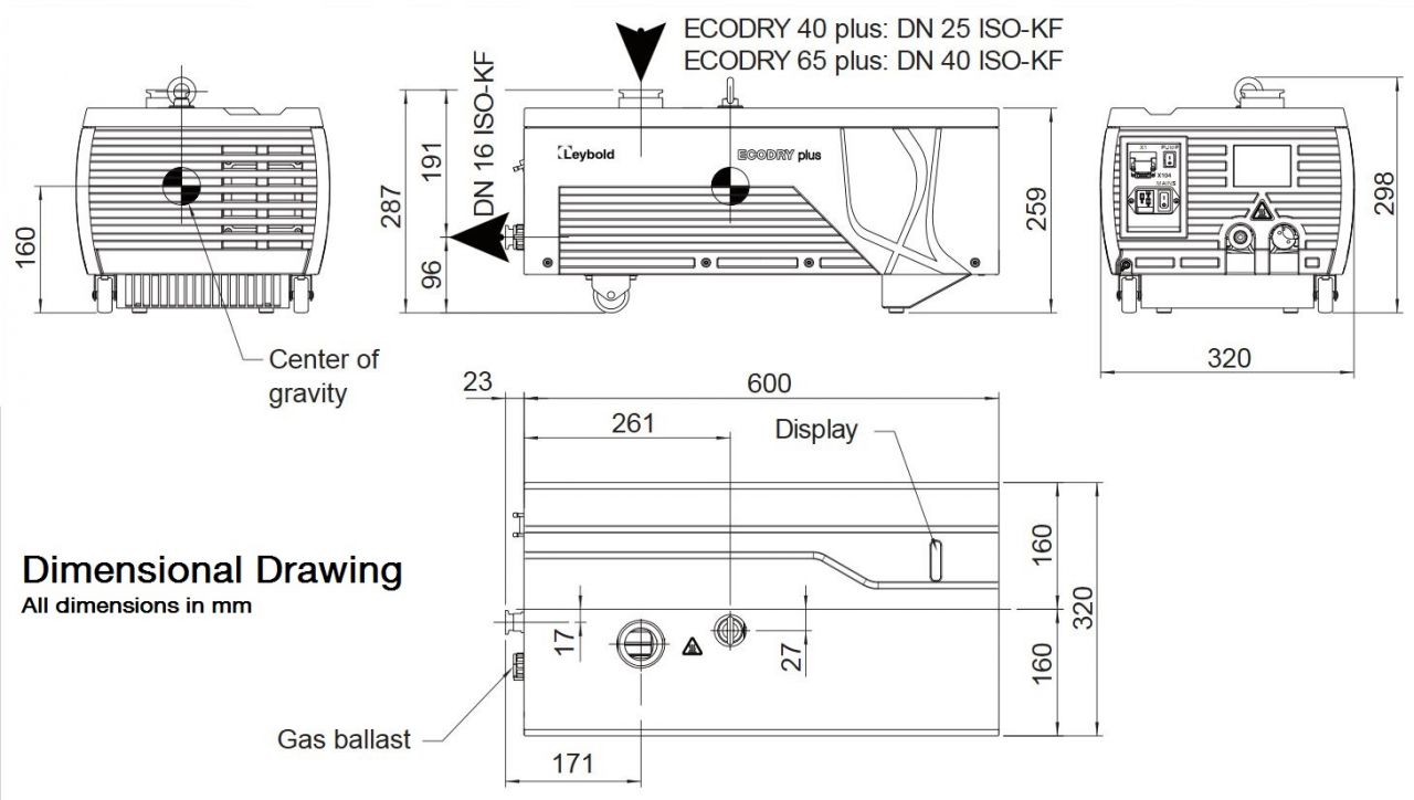 Bơm hút chân không khô Leybold ECODRY 40 plus 120V 3