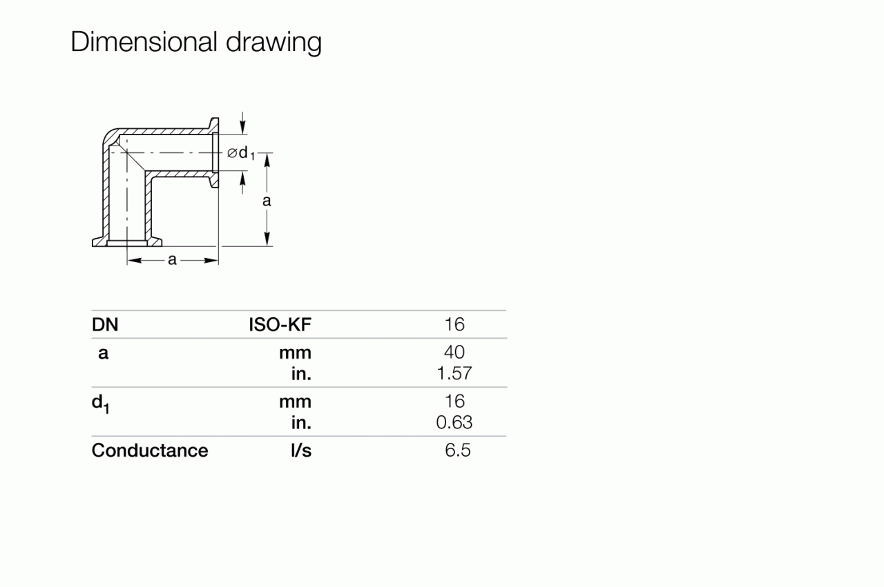 Cút ống 90° ISO-KF 1