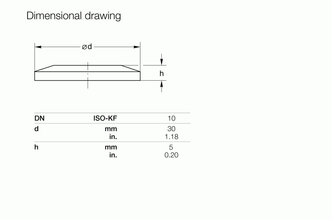 Mặt nối không có lỗ ISO-KF 1